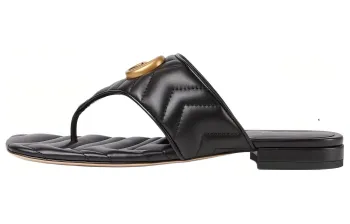 GUCCI Double G Leather Sandals