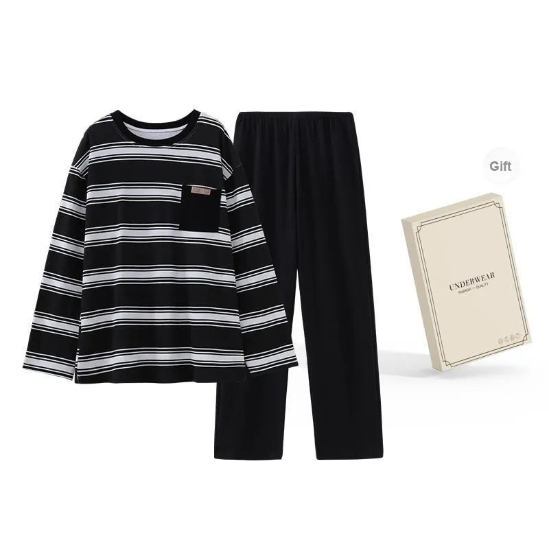 O'MESIK Pajama Set Men's Gift Box Set Black-0