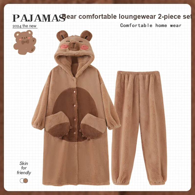 O'MESIK Pajama Set Women's Brown-1