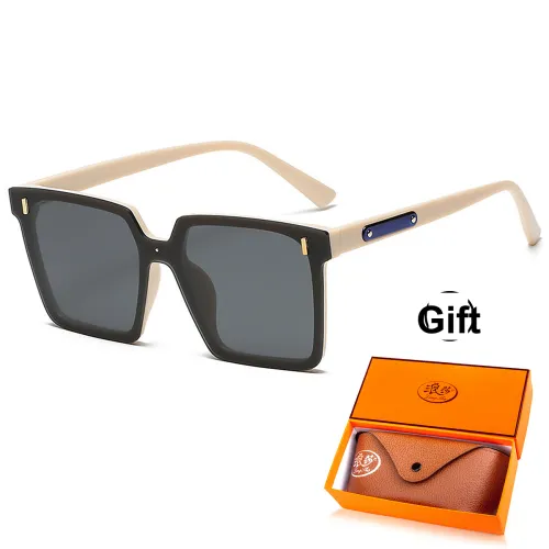 rectangle-frame tinted-lens sunglasses