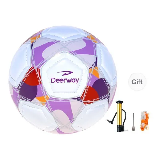 DEERWAY Size 5 Soccer PVC Machine Stitched Soccer Ball Unisex Dream Purple