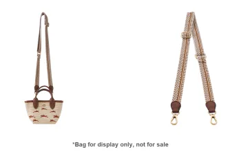 Lan Bao Fan Knitted Fabric/Cow Leather Bag Accessory Bag Strap Women's Brown