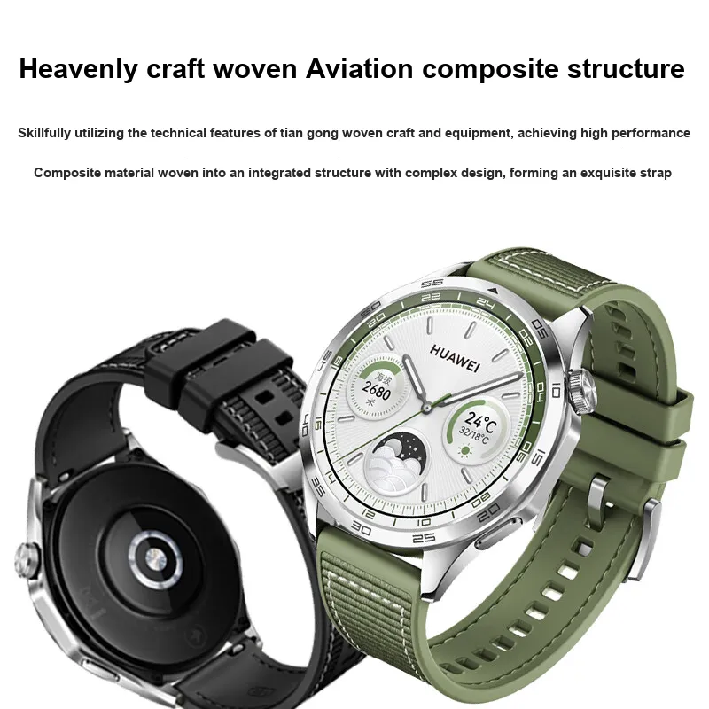 PULAISI Watch Band Huawei Compatibility 48mm Silicone Material-14