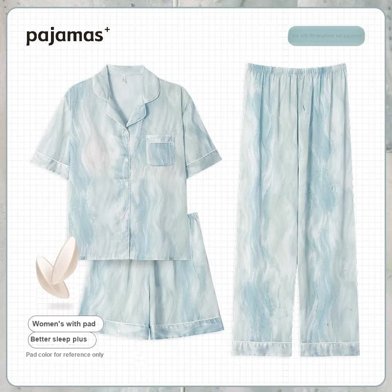 O'MESIK Pajama Set Women's Tie-Dye Blue-1