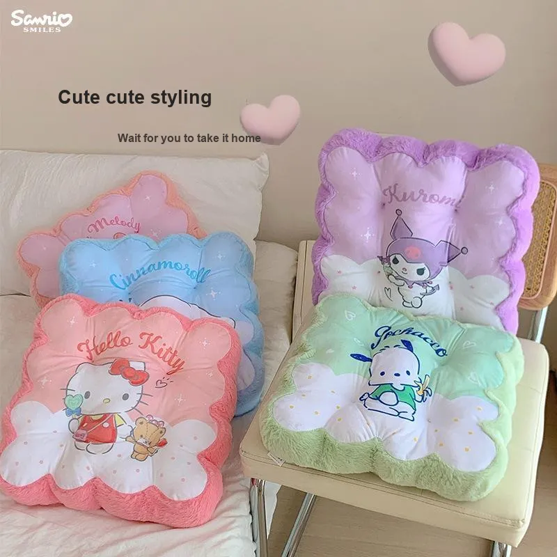 Sanrio Hello Kitty Kuromi Pochacco Seat Cushion Pillow Non-Shedding Washable Non-Fading Home Office Study Unisex-6