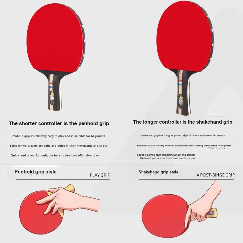 PEAK G3 Ping Pong Paddles Unisex Black/Red Double Beat-1