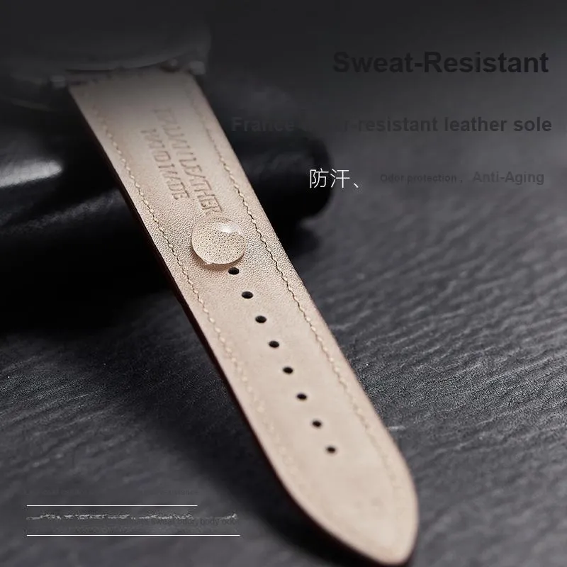 IStrap Omega Compatibility Watch Band 16/18/19/20/21/22mm Cowhide Leather Material-8