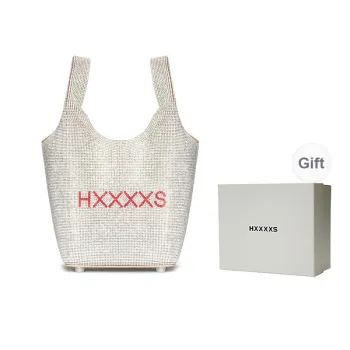 HXXXXS Cow Leather Bucket Bag Handbag Tubas Women's Dove Gray/Black