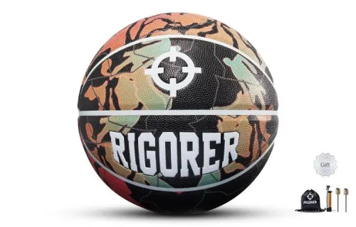 RIGORER PU Basketball Black Red Size 7 Ball Training