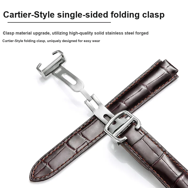 ZHISHENG Cartier Compatibility Watch Band 8/8.33/11/12/14mm Interface Width Genuine Leather Material-9