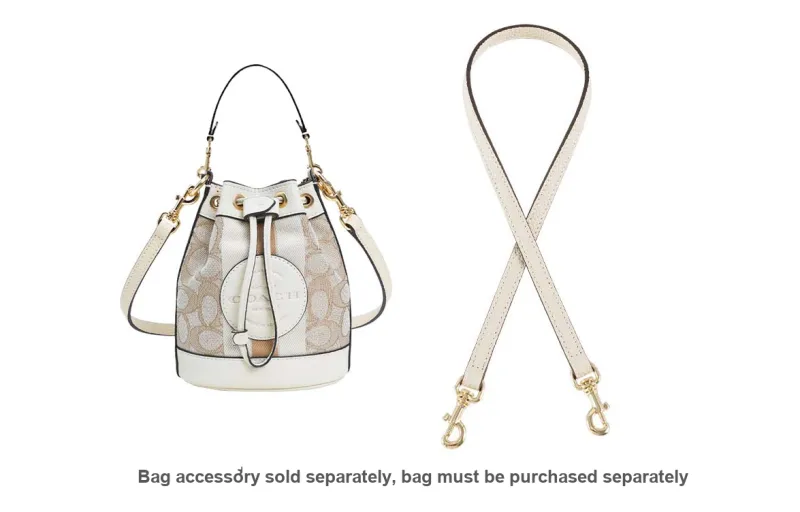 Lan Bao Fan Artificial Leather, Microfiber Bag Accessory, Modified Bag Strap Unisex Ecru-30