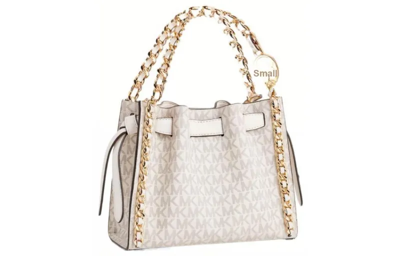 MICHAEL KORS Coated Fabric Tote Bag, Shopping Bag, Shoulder Bag, Crossbody Bag, Handbag Small Size Women's Vanilla-1