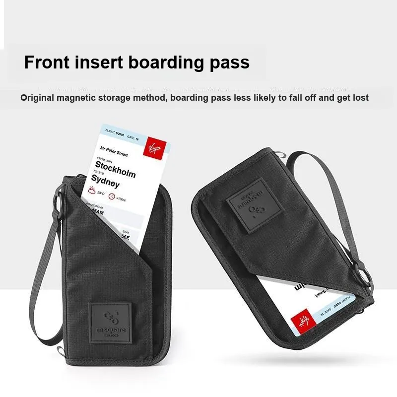M Square Polyester Passport Holder Regular Unisex Black/Blue/Khaki-2