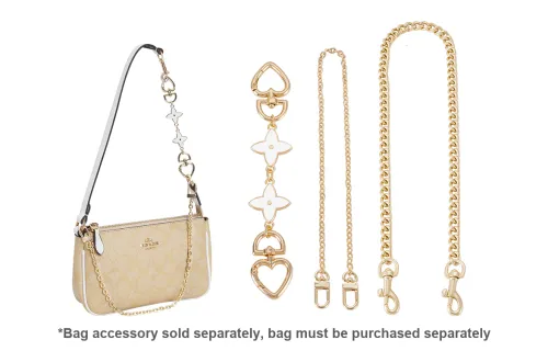Lan Bao Fan Alloy Metal Bag Accessory Women
s Gold Tone