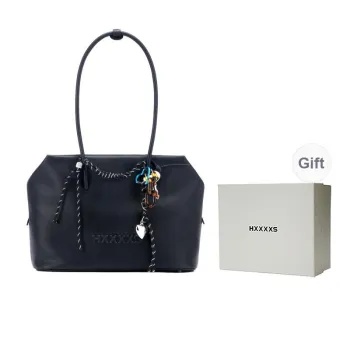 HXXXXS Cow Leather Shoulder Bag Women's Black