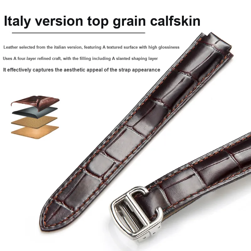 ZHISHENG Cartier Compatibility Watch Band 8/8.33/11/12/14mm Interface Width Genuine Leather Material-13