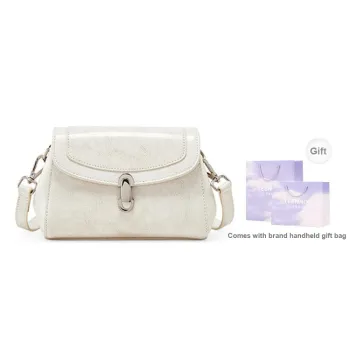 Teenmix Cow Leather With Synthetic Leather Underarm Shoulder Bag, Crossbody Bag Trumpets Women's Black/White/Khaki