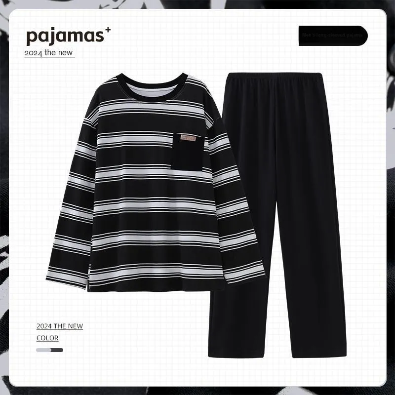 O'MESIK Pajama Set Men's Gift Box Set Black-1