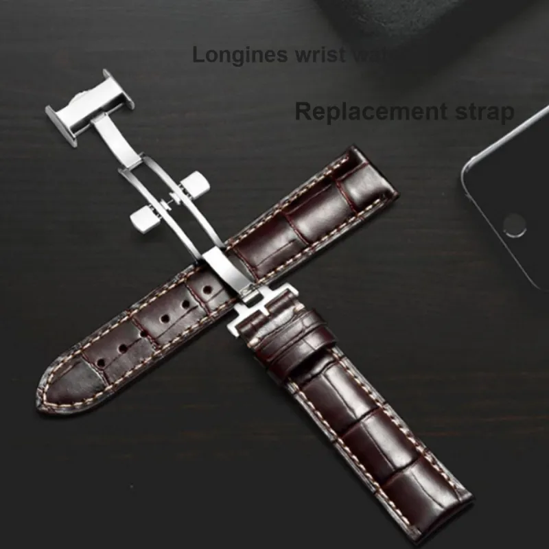 ZHISHENG Longines Compatibility Watch Band 14 21mm Interface Width Genuine Leather Material-1