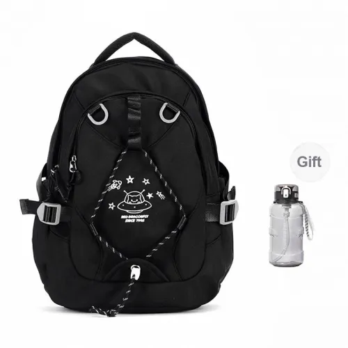 RED DRAGONFLY Fabric Space Meow Backpack Regular Women's Pink Gray