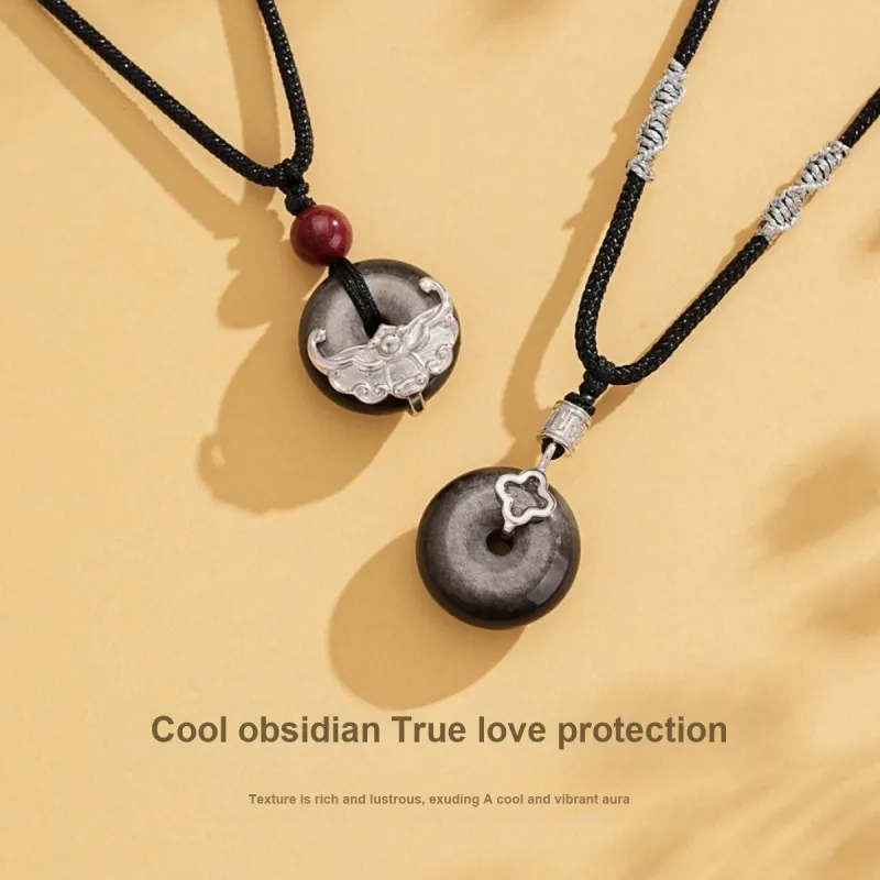 SEVEN COOK Obsidian Necklaces Unisex-8