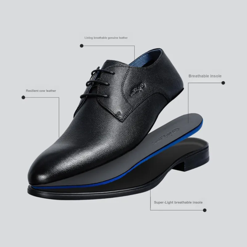 GOLDLION Dress Shoes Men Low-Top Black-5