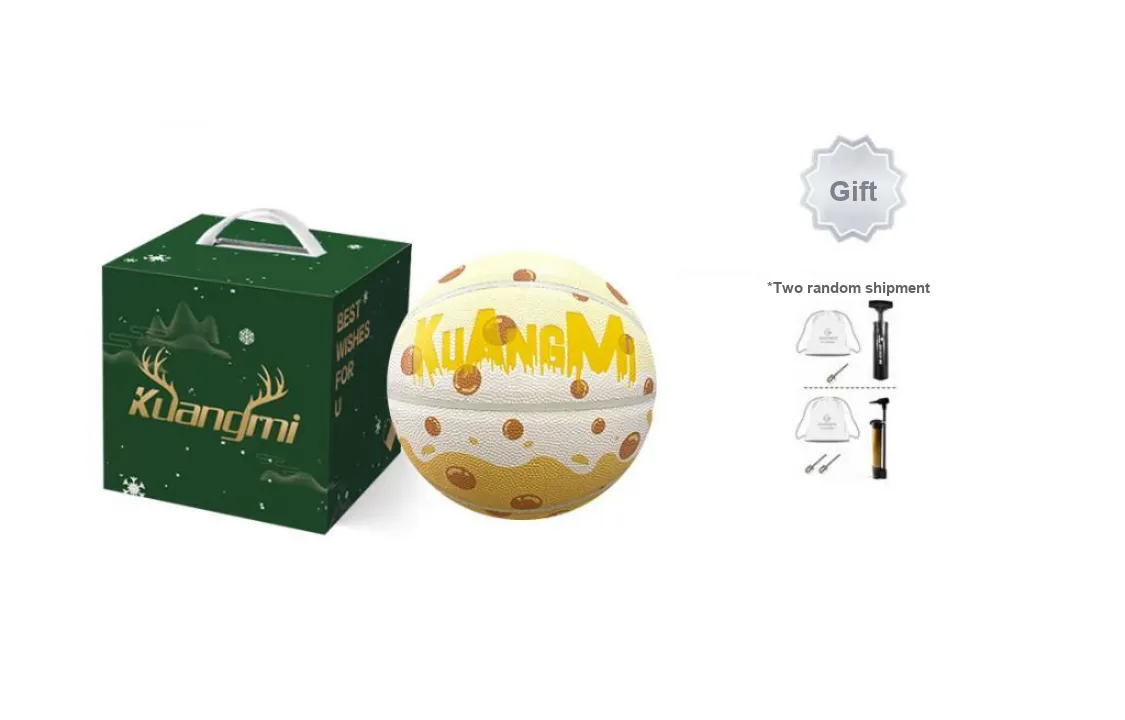 Kuangmi PU Basketball Yellow White Size 7 Training
