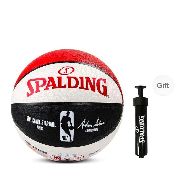 SPALDING NBA Star Series PU Basketball Red White Black Size 7 Training Unisex-6