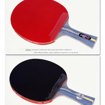 DHS Ping Pong Paddles Unisex All Wood Carbon Fiber Red