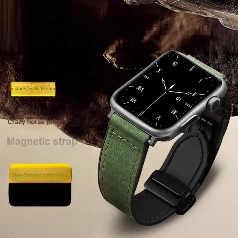 PULAISI Apple Compatibility Watch Band 160mm Genuine Leather Material-7