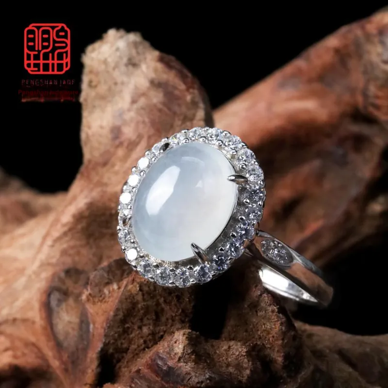 Pengshan Ice Glutinous Jadeite Rings Unisex-7
