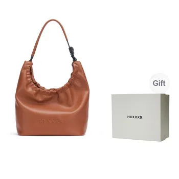 HXXXXS Cow Leather Shoulder Bag Women's Caramel