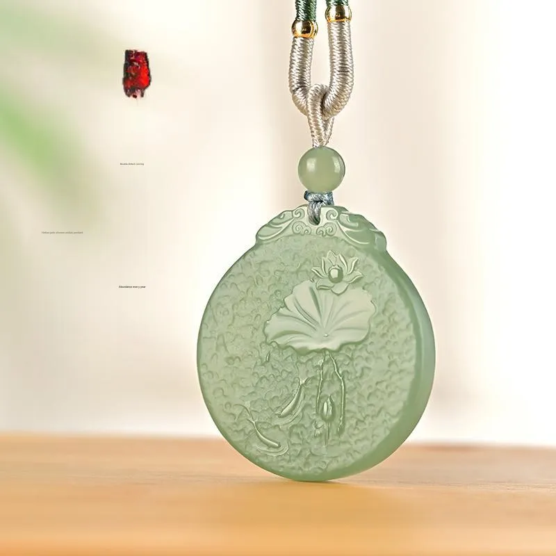 KUNYUYAO Hetian Jade Pendants Pale Greenish White Jade Unisex-2