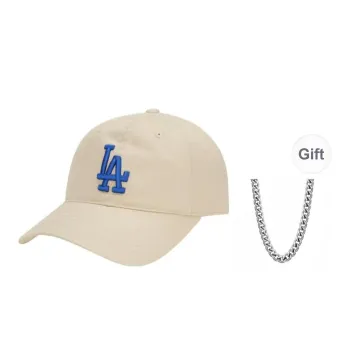 MLB Cotton Baseball Caps Unisex Khaki Blue Logo