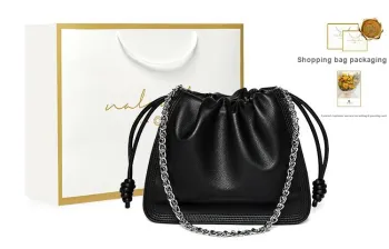 Narandu Cow Leather Chain Bag Shoulder Bag Cloud Bag Shoulder Bag Women's Milk Tea Beige/Napoli Apricot/Black