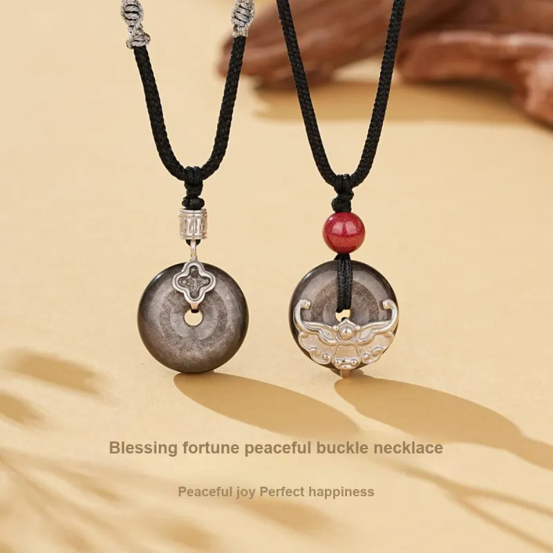 SEVEN COOK Obsidian Necklaces Unisex-10
