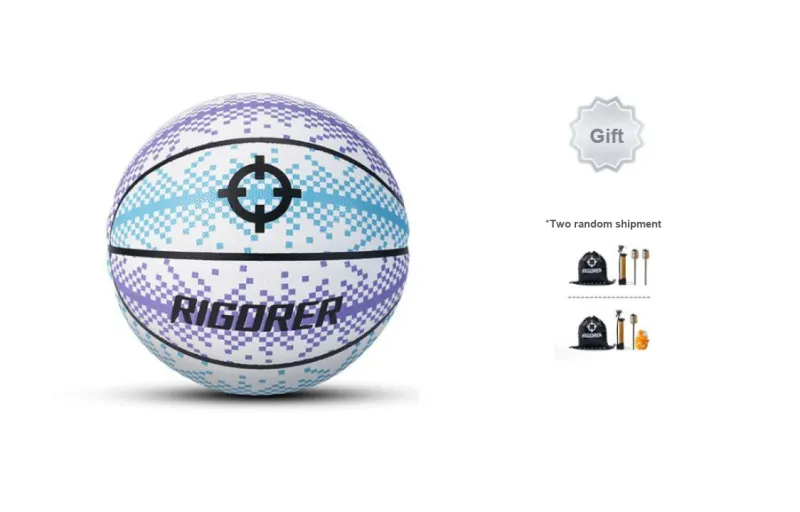 RIGORER Pixel Collection PU Basketball Blue Purple White Size 7 Training Unisex-1