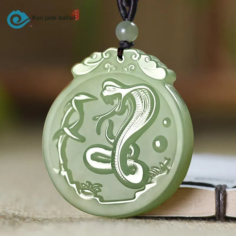 KUNYUYAO Hetian Jade Pendants Pale Greenish White Jade Unisex-38