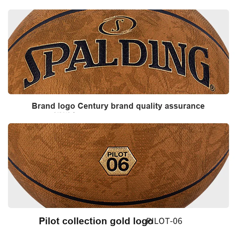 SPALDING Pilot Collection 77 739Y Moisture Absorbing Leather PU Basketball PILOT 06 Brown Size 7 Training Unisex-6