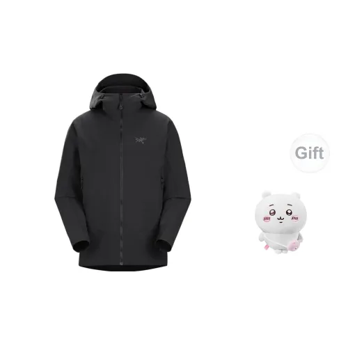 Arcteryx Windbreaker Jackets Men Black+Free Ji Yi Small Crossbody Bag With Standing Doll