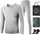 Crew Neck Clothing Sets (Light Gray) Thickened and Fleece-Lined/Includes 2 Pack Socks+Shopping Bag