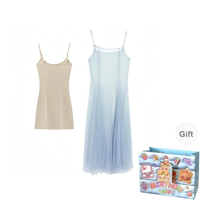 QUIET ANGEL Slip Dresses Women's Light Blue Shopping Bag-1