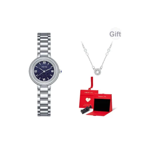 Clip Clop Кварцевый механизм ремешок из нержавеющей стали женские часы синий циферблат