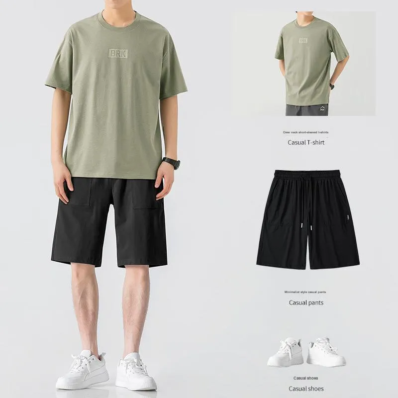 WOOD SOON Casual Mid Length Trendy Men's Knee Length Pants Men's-8
