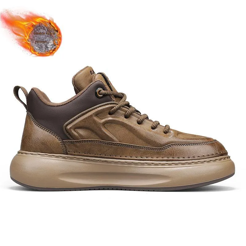 G.N.SHIJIA Anti-Slip Wear-Resistant Water-Resistant Lightweight Height Increasing Warm Low-Top Casual Shoes Men's-3