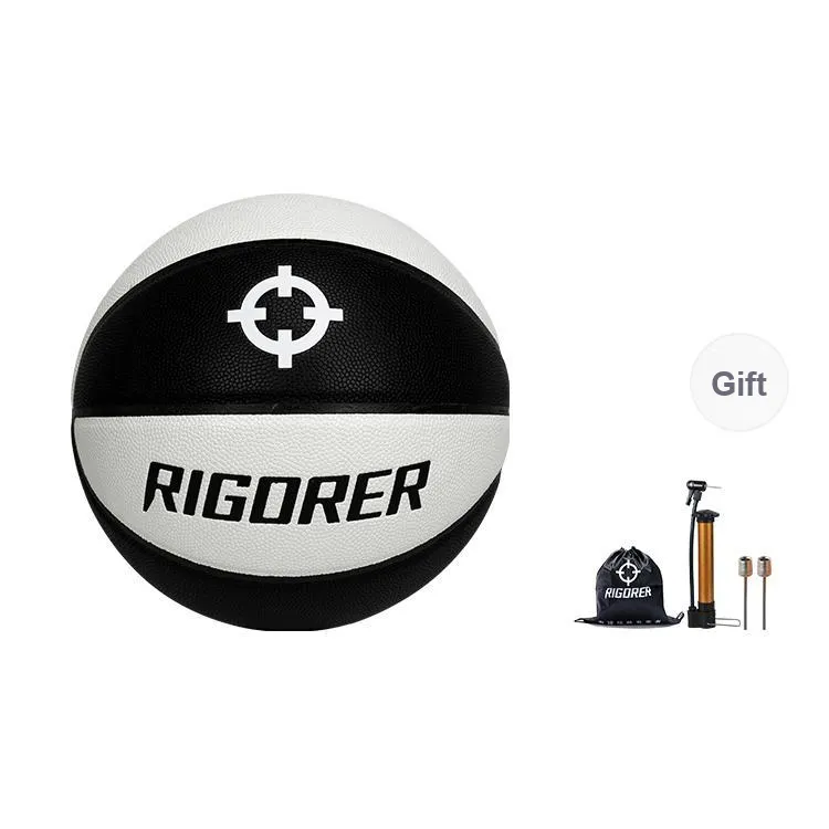 RIGORER PU Basketball Black White Sniper 1 Size 7 Ball Training Unisex-0