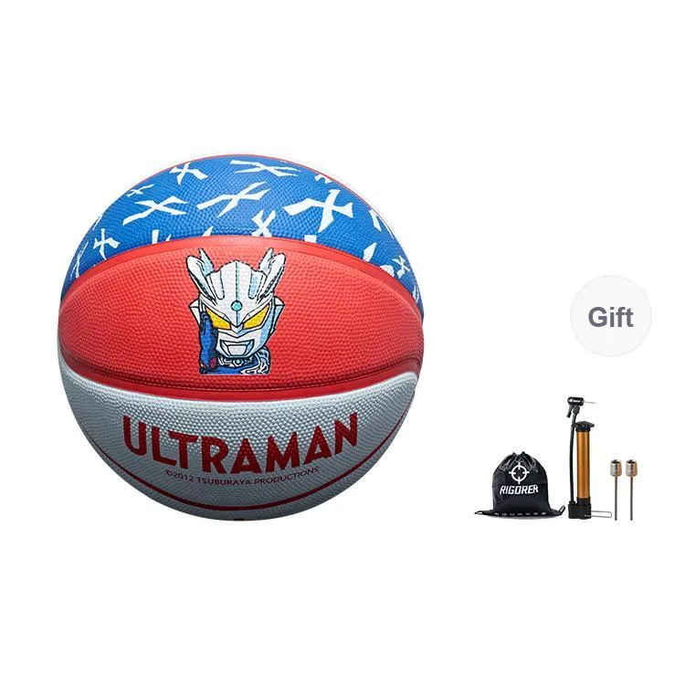 Kids Rubber Basketball Red Blue White Size 7 Training Kids'-0