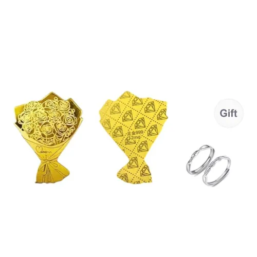 Ryukyu Gold Sheet Adjustable Couple Alloy Couple Rings Unisex