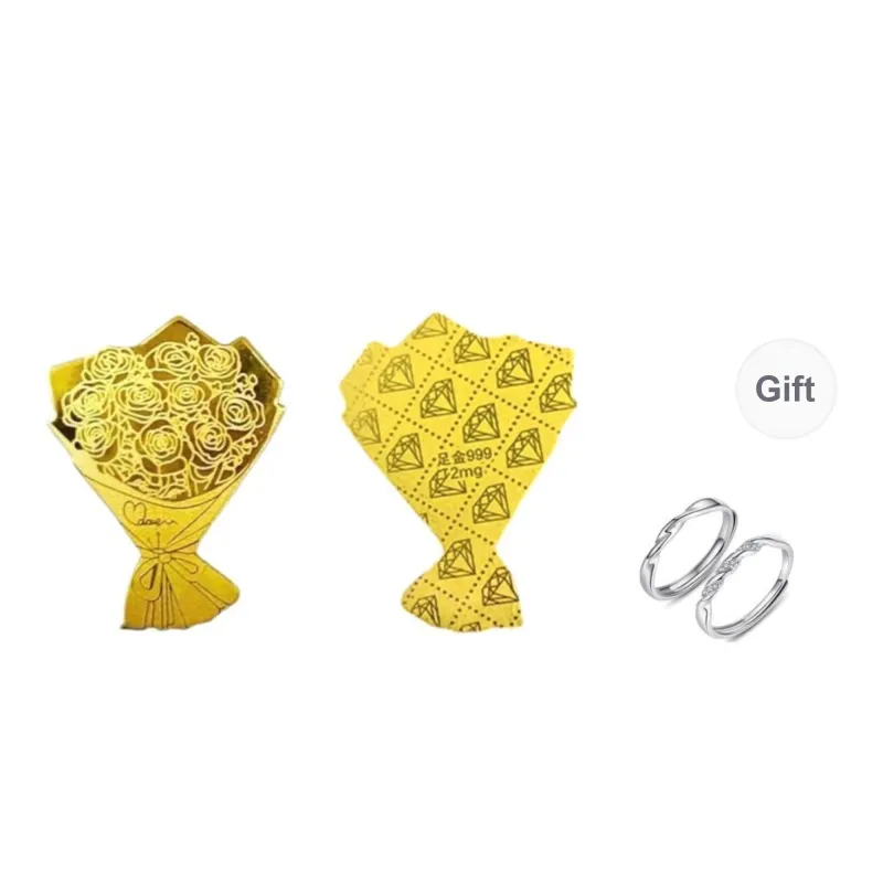 Ryukyu Gold Adjustable Couple Alloy Couple Rings Unisex-0