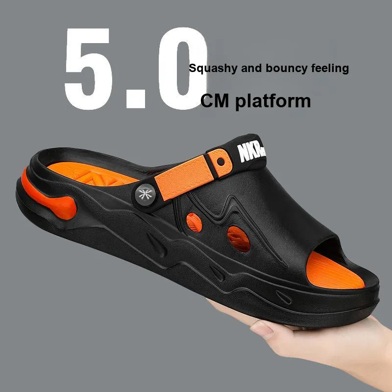 YUZHAOLIN Beach Sandals Men Black Orange Khaki Brown-6